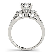 Load image into Gallery viewer, 14k White Gold Split Shank 3 Stone Round Diamond Engagement Ring (2 cttw)
