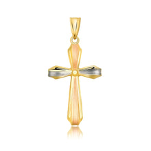 Load image into Gallery viewer, 14k Tri Color Gold Cross Motif Pendant with Textured Finish
