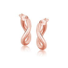 Load image into Gallery viewer, 14k Rose Gold Italian Twist Hoop Earrings (5/8 inch Diameter)
