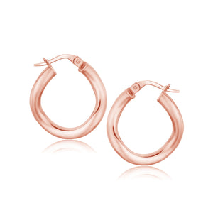 14k Rose Gold Italian Twist Hoop Earrings (5/8 inch Diameter)