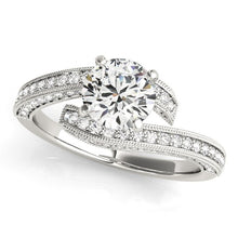 Load image into Gallery viewer, 14k White Gold Round Diamond Bypass Style Engagement Ring (1 1/2 cttw)
