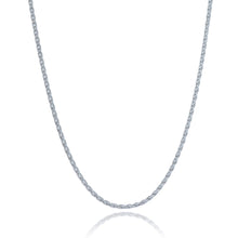 Load image into Gallery viewer, Sterling Silver Rhodium Plated Wheat Chain 1.5mm
