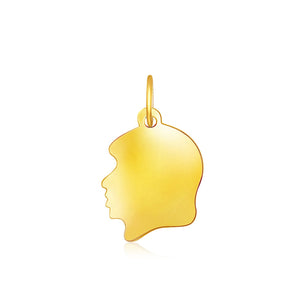 14k Yellow Gold Small Girl Head Charm