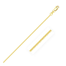 Load image into Gallery viewer, 14k Yellow Gold Diamond Cut Round Wheat Chain 1.1mm
