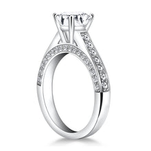 Load image into Gallery viewer, 14k White Gold Pave Diamond Cathedral Engagement Ring
