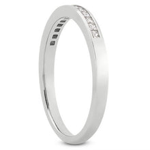 Load image into Gallery viewer, 14k White Gold Channel Set Princess Diamond Wedding Ring Band
