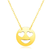 Load image into Gallery viewer, 14k Yellow Gold Necklace with Love Emoji Symbol
