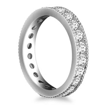 Load image into Gallery viewer, 14k White Gold Antique Channel Set Round Diamond Eternity Ring
