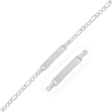 Load image into Gallery viewer, 14k White Gold Figaro Chain Fancy Children&#39;s ID Bracelet
