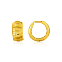 Load image into Gallery viewer, Reversible Textured and Smooth Snuggable Earrings in 10k Yellow Gold
