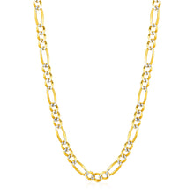 Load image into Gallery viewer, 6.0mm 14K Yellow Gold Solid Pave Figaro Chain
