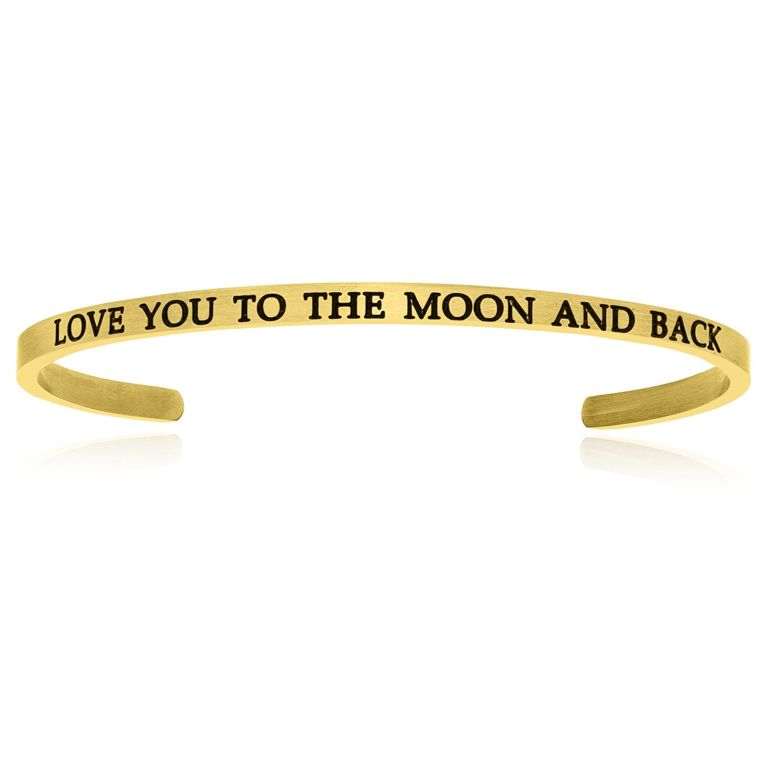 Yellow Stainless Steel Love You To The Moon And Back Cuff Bracelet