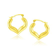 Load image into Gallery viewer, 10k Yellow Gold Hoop Style Heart Shape Earrings
