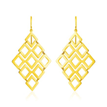 Load image into Gallery viewer, 14k Yellow Gold Earrings with Polished Open Diamond Motifs
