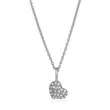 Load image into Gallery viewer, 14k White Gold Necklace with Gold and Diamond Heart Pendant (1/10 cttw)
