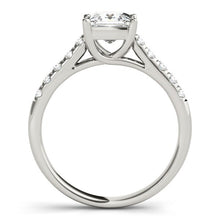 Load image into Gallery viewer, 14k White Gold Trellis Set Princess Cut Diamond Engagement Ring (1 1/4 cttw)
