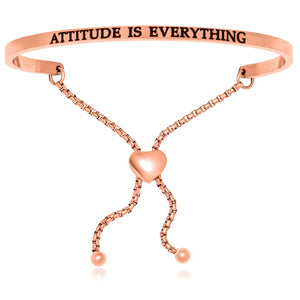 Pink Stainless Steel Attitude Is Everything Adjustable Bracelet
