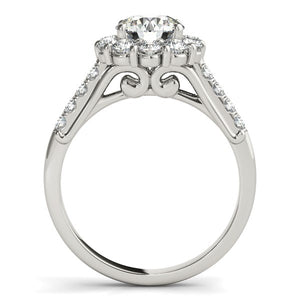 14k White Gold Round Diamond Halo Engagement Ring (2 1/2 cttw)