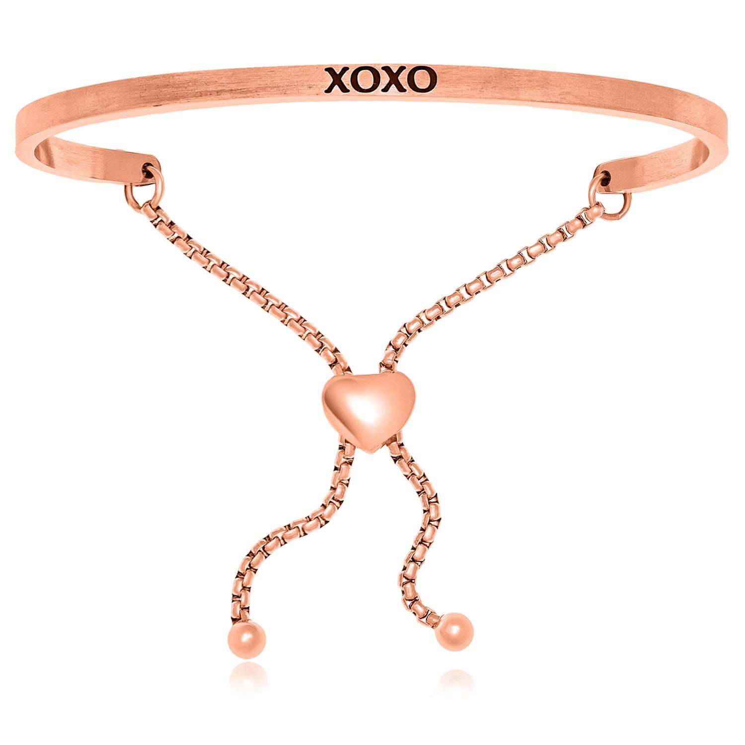 Pink Stainless Steel XOXO Adjustable Bracelet