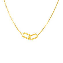 Load image into Gallery viewer, 14k Yellow Gold Necklace with Interlocking Petite Rectangles
