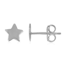 Load image into Gallery viewer, 14k White Gold Post Earrings with Stars
