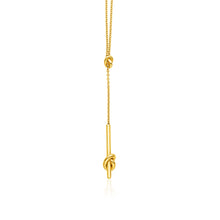 Load image into Gallery viewer, 14k Yellow Gold Lariat Necklace with Knots
