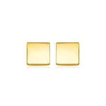Load image into Gallery viewer, 14k Yellow Gold Polished Square Post Earrings

