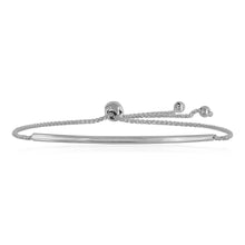 Load image into Gallery viewer, 14k White Gold Smooth Curved Bar Lariat Design Bracelet
