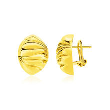 Load image into Gallery viewer, 14k Yellow Gold Textured Puff Marquise Motif Earrings

