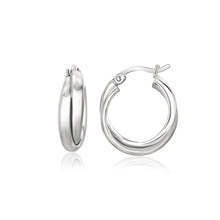Load image into Gallery viewer, Sterling Silver Dual Round Entwined Hoop Earrings
