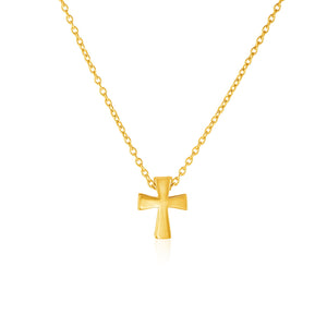 14k Yellow Gold with Cross Pendant