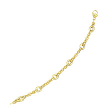 Load image into Gallery viewer, 14k Yellow Gold Oval and Round Link Textured Chain Bracelet
