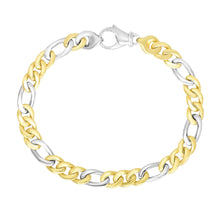 Load image into Gallery viewer, 14k Two-Tone Gold Men&#39;s Figaro Link Style Bracelet
