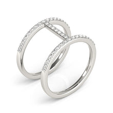 Load image into Gallery viewer, 14k White Gold Dual Band Bridge Style Diamond Ring (3/8 cttw)
