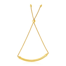 Load image into Gallery viewer, 14k Yellow Gold Lariat Bracelet with Polished Curved Bar

