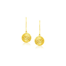 Load image into Gallery viewer, 14k Yellow Gold Dangling Round Mesh Earrings
