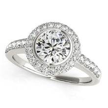 Load image into Gallery viewer, 14k White Gold Pave Style Diamond Engagement Ring (1 3/8 cttw)
