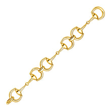 Load image into Gallery viewer, 14k Yellow Gold 7 1/4 inch Polished Equestrian Motif Link Bracelet

