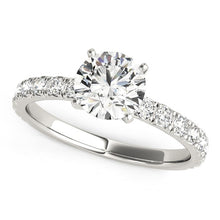 Load image into Gallery viewer, 14k White Gold Single Row Shank Round Diamond Engagement Ring (1 1/3 cttw)
