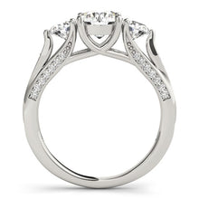 Load image into Gallery viewer, 14k White Gold 3 Stone Style Round Diamond Engagement Ring (1 3/4 cttw)
