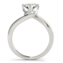 Load image into Gallery viewer, 14k White Gold Bypass Style Solitaire Round Diamond Engagement Ring (1 cttw)
