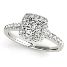 Load image into Gallery viewer, 14k White Gold Square Outer Shape Round Diamond Engagement Ring (3/4 cttw)
