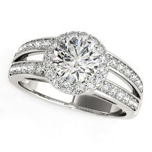 Load image into Gallery viewer, 14k White Gold Round Split Shank Style Diamond Engagement Ring (1 1/2 cttw)
