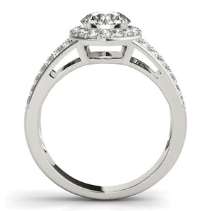 14k White Gold Round Split Shank Style Diamond Engagement Ring (1 1/2 cttw)
