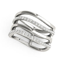 Load image into Gallery viewer, 14k White Gold Multiple Band Design Ring with Diamonds (3/8 cttw)
