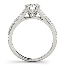 Load image into Gallery viewer, 14k White Gold Double Prong Multirow Band Diamond Engagement Ring (1 1/8 cttw)
