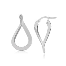 Load image into Gallery viewer, 14k White Gold Twisted Freeform Hoop Earrings
