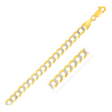Load image into Gallery viewer, 4.7mm 14k Two Tone Gold Pave Curb Bracelet
