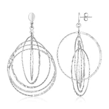 Load image into Gallery viewer, Sterling Silver Textured Circle Dangle Earrings

