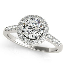 Load image into Gallery viewer, 14k White Gold Halo Diamond Engagement Ring (1 3/8 cttw)
